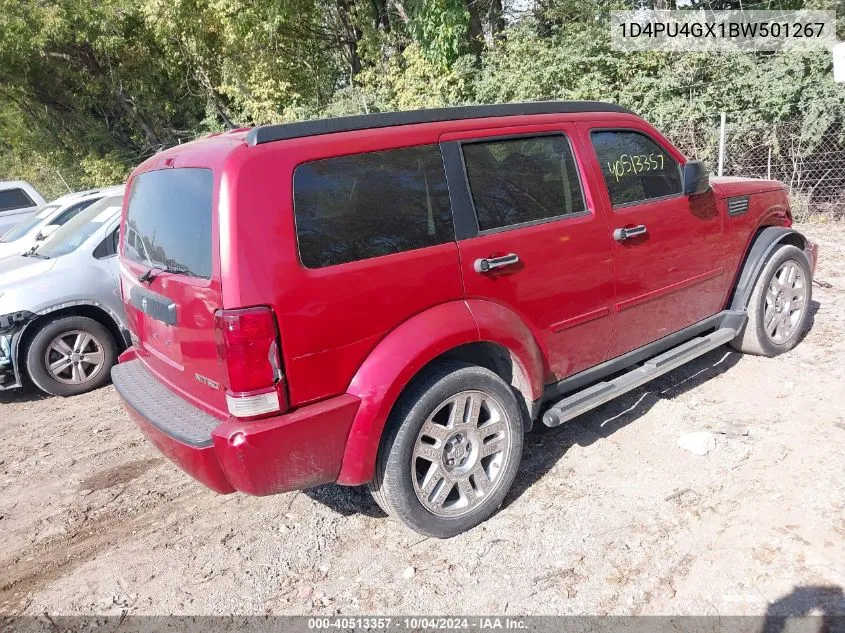 2011 Dodge Nitro Heat VIN: 1D4PU4GX1BW501267 Lot: 40513357