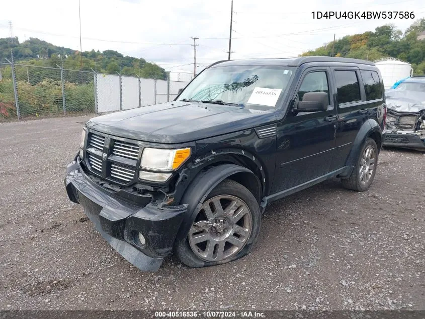 2011 Dodge Nitro Heat VIN: 1D4PU4GK4BW537586 Lot: 40516536