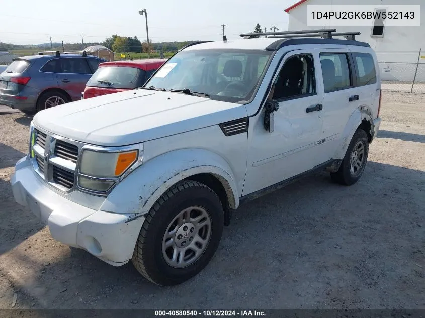 2011 Dodge Nitro Se VIN: 1D4PU2GK6BW552143 Lot: 40580540