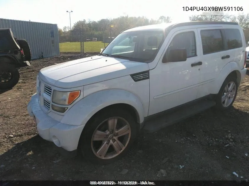 2011 Dodge Nitro Heat VIN: 1D4PU4GX9BW591106 Lot: 40687822