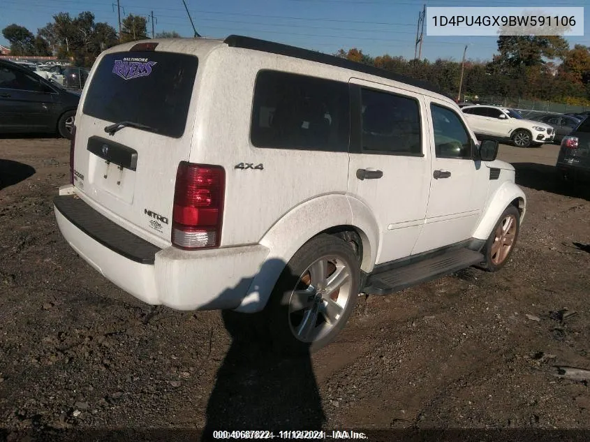 2011 Dodge Nitro Heat VIN: 1D4PU4GX9BW591106 Lot: 40687822