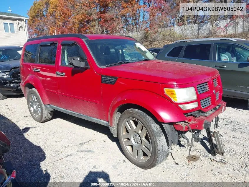 2011 Dodge Nitro Heat VIN: 1D4PU4GK9BW605042 Lot: 40688390