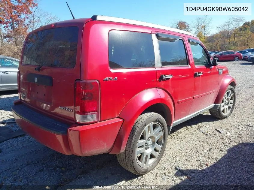 2011 Dodge Nitro Heat VIN: 1D4PU4GK9BW605042 Lot: 40688390