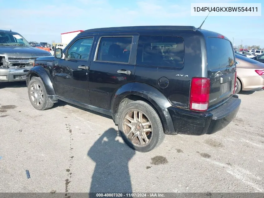 2011 Dodge Nitro Heat VIN: 1D4PU4GKXBW554411 Lot: 40807320