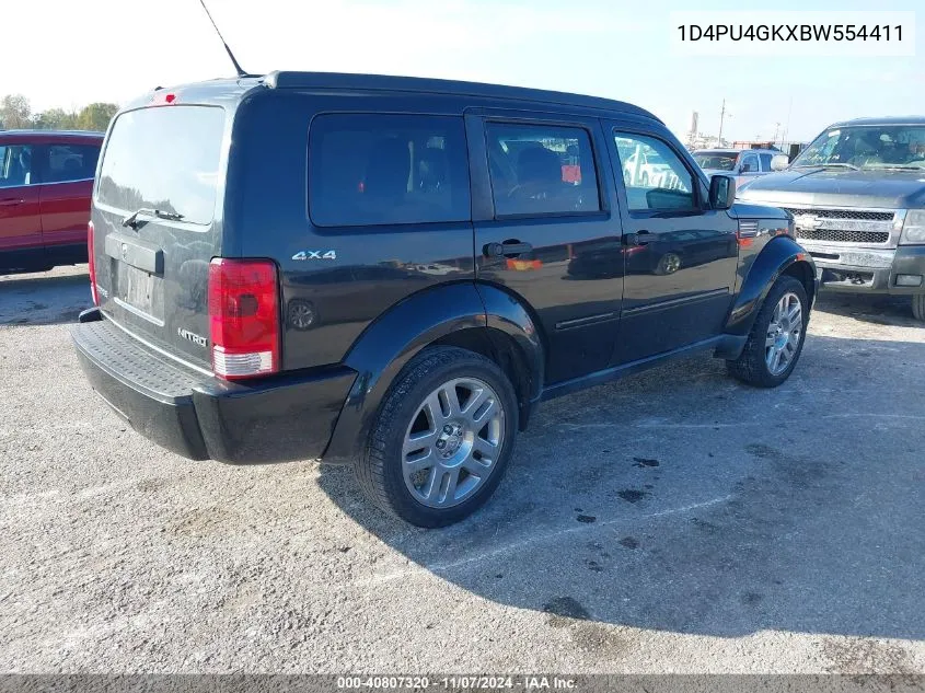 2011 Dodge Nitro Heat VIN: 1D4PU4GKXBW554411 Lot: 40807320