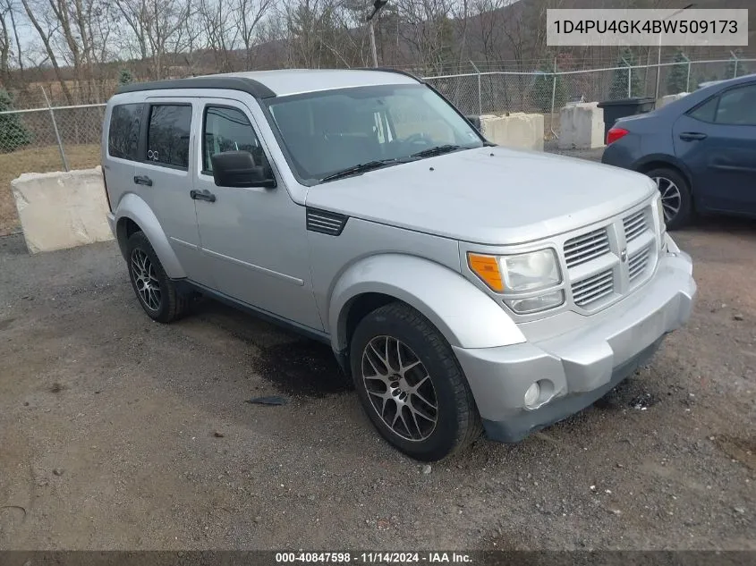 2011 Dodge Nitro Heat VIN: 1D4PU4GK4BW509173 Lot: 40847598