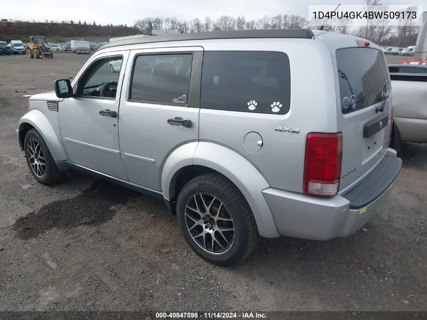 2011 Dodge Nitro Heat VIN: 1D4PU4GK4BW509173 Lot: 40847598