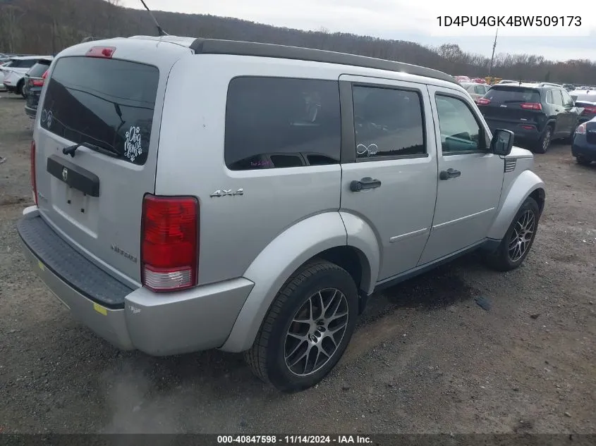 2011 Dodge Nitro Heat VIN: 1D4PU4GK4BW509173 Lot: 40847598