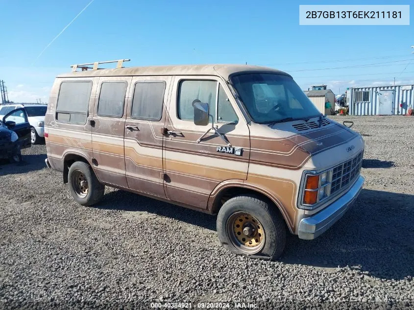 2B7GB13T6EK211181 1984 Dodge Ram Van B150