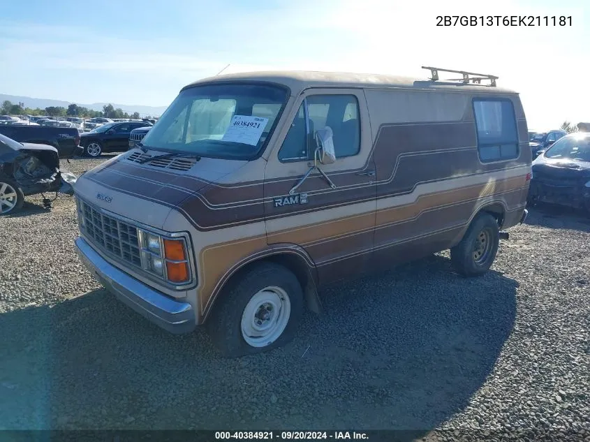 1984 Dodge Ram Van B150 VIN: 2B7GB13T6EK211181 Lot: 40384921