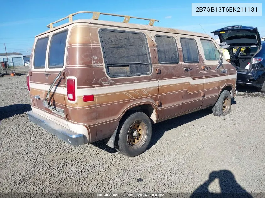 1984 Dodge Ram Van B150 VIN: 2B7GB13T6EK211181 Lot: 40384921