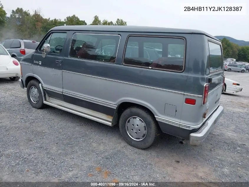 1988 Dodge Ram Wagon B150 VIN: 2B4HB11Y2JK128387 Lot: 40317098