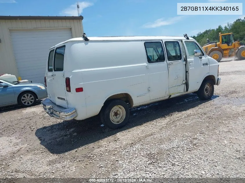 1989 Dodge Ram Van B150 VIN: 2B7GB11X4KK340165 Lot: 40093772