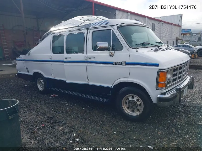 1990 Dodge Ram Van B250 VIN: 2B7HB21Y3LK754476 Lot: 40569841