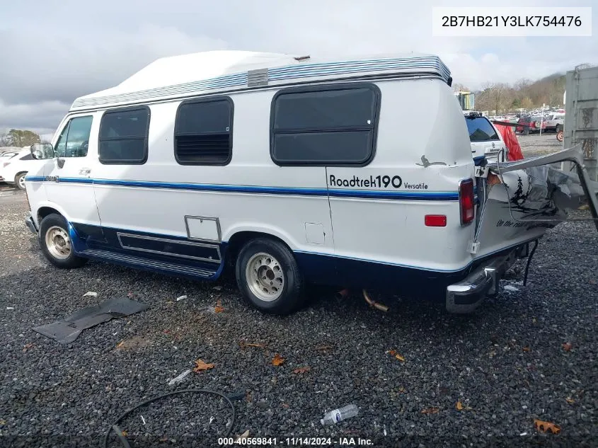 1990 Dodge Ram Van B250 VIN: 2B7HB21Y3LK754476 Lot: 40569841