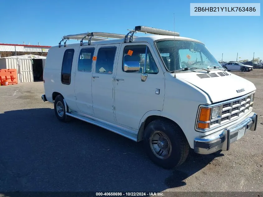 1990 Dodge Ram Van B250 VIN: 2B6HB21Y1LK763486 Lot: 40658698