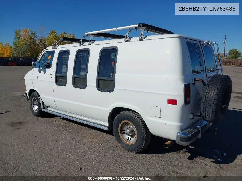 1990 Dodge Ram Van B250 VIN: 2B6HB21Y1LK763486 Lot: 40658698