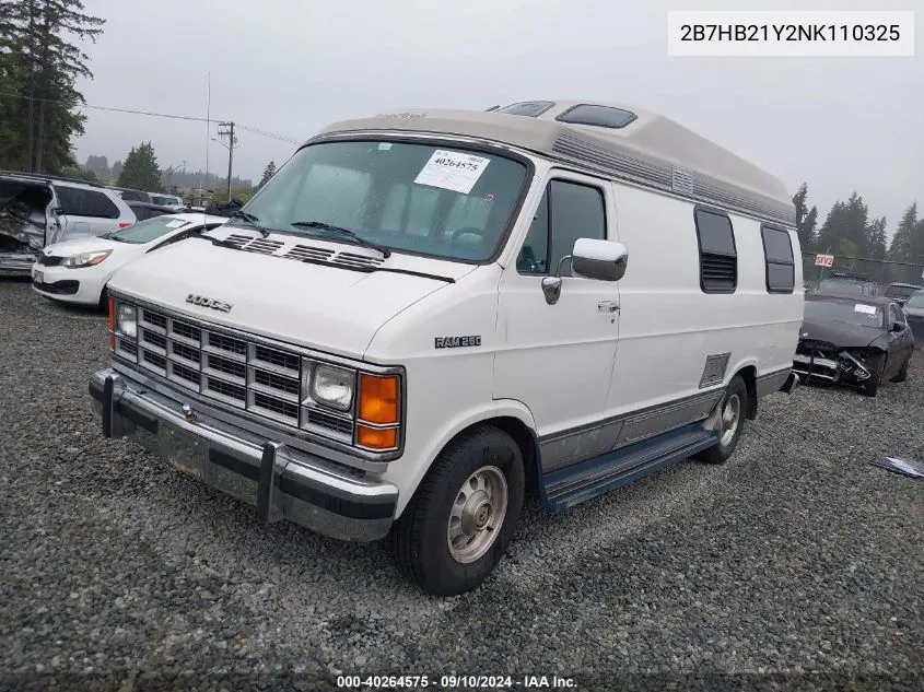 1992 Dodge Ram Van B250 VIN: 2B7HB21Y2NK110325 Lot: 40264575