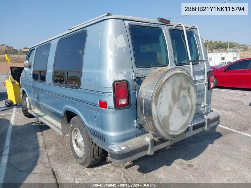 2B6HB21Y1NK115794 1992 Dodge Ram Van B250