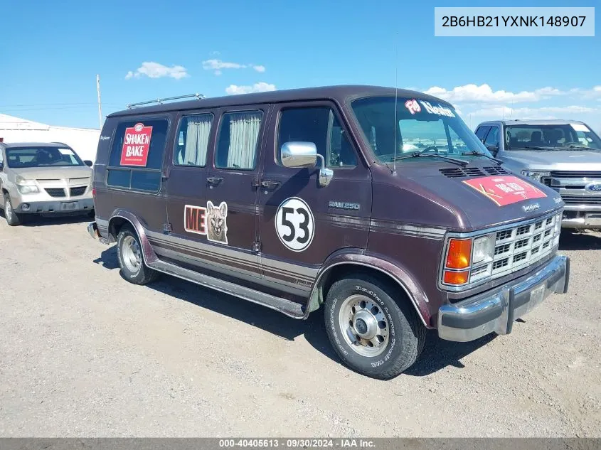 1992 Dodge Ram Van B250 VIN: 2B6HB21YXNK148907 Lot: 40405613