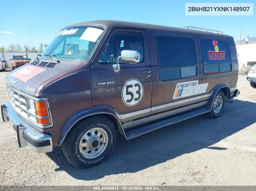 1992 Dodge Ram Van B250 VIN: 2B6HB21YXNK148907 Lot: 40405613