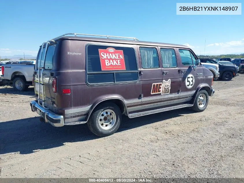 1992 Dodge Ram Van B250 VIN: 2B6HB21YXNK148907 Lot: 40405613