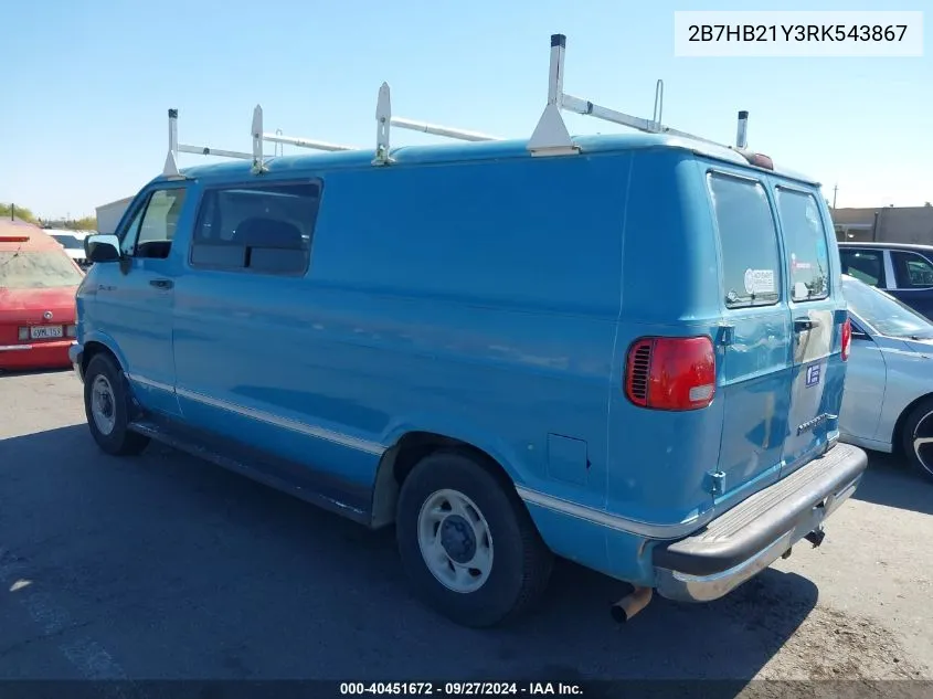 1994 Dodge Ram Van B250 VIN: 2B7HB21Y3RK543867 Lot: 40451672