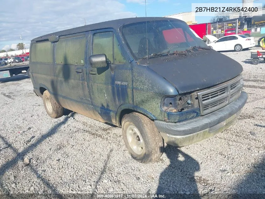 1994 Dodge Ram Van B250 VIN: 2B7HB21Z4RK542400 Lot: 40801917