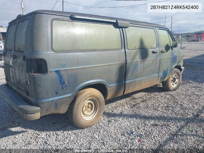 1994 Dodge Ram Van B250 VIN: 2B7HB21Z4RK542400 Lot: 40801917