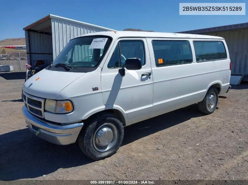 1995 Dodge Ram Wagon B3500 VIN: 2B5WB35Z5SK515289 Lot: 39919917