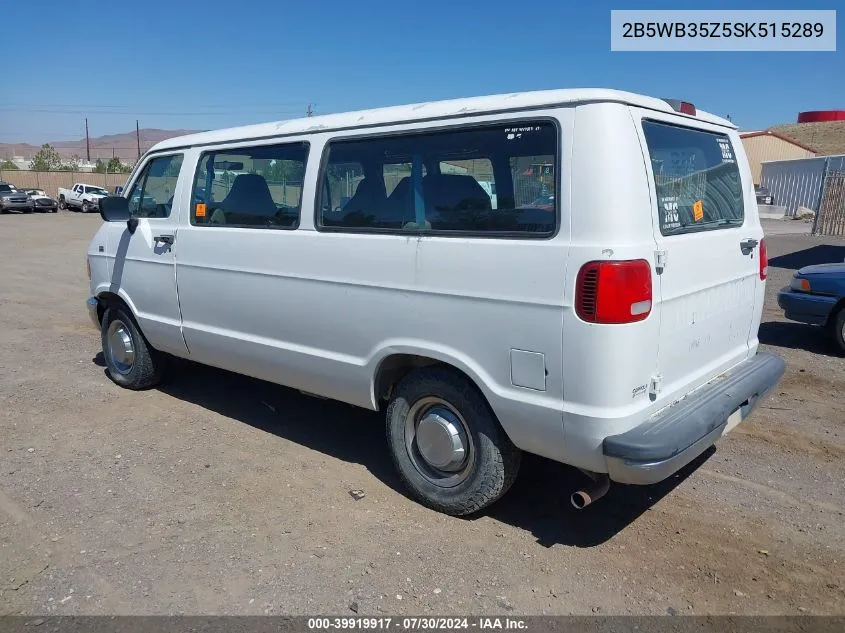 1995 Dodge Ram Wagon B3500 VIN: 2B5WB35Z5SK515289 Lot: 39919917