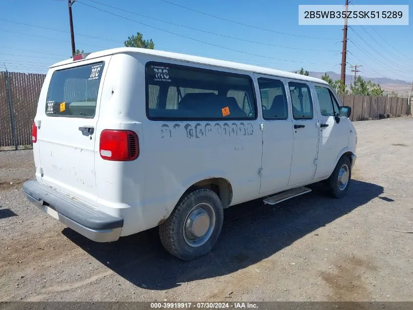 1995 Dodge Ram Wagon B3500 VIN: 2B5WB35Z5SK515289 Lot: 39919917