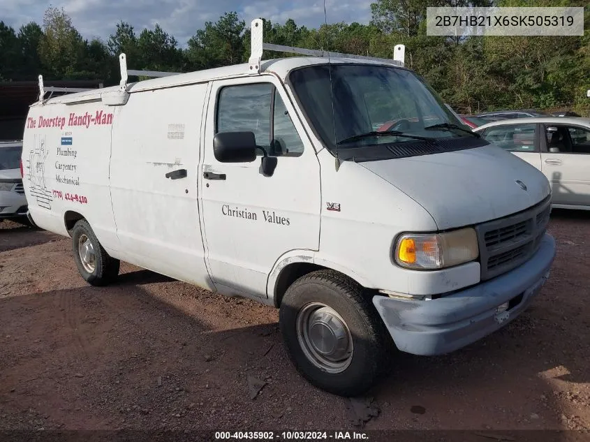 1995 Dodge Ram Van B2500 VIN: 2B7HB21X6SK505319 Lot: 40435902