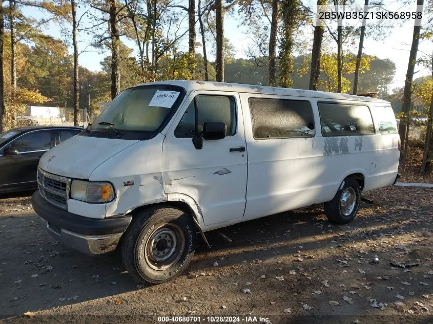 1995 Dodge Ram Wagon B3500 VIN: 2B5WB35Z1SK568958 Lot: 40680701