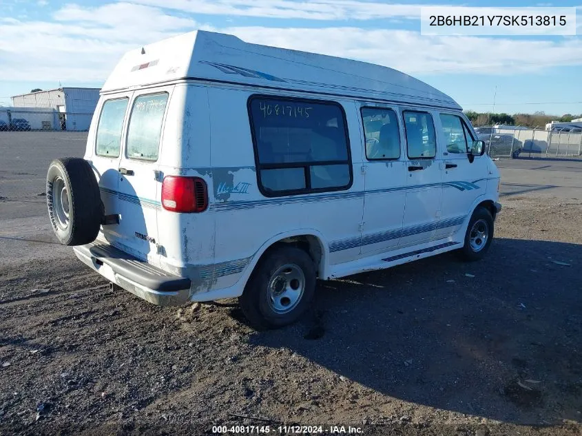 1995 Dodge Ram Van B2500 VIN: 2B6HB21Y7SK513815 Lot: 40817145