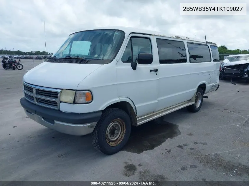 1996 Dodge Ram Wagon B3500 VIN: 2B5WB35Y4TK109027 Lot: 40211525