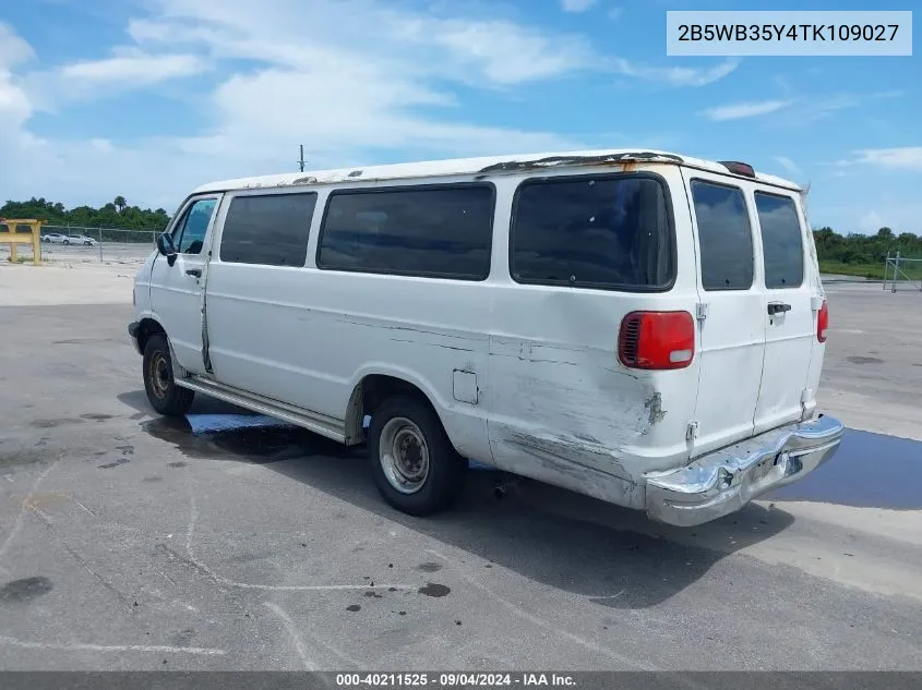 1996 Dodge Ram Wagon B3500 VIN: 2B5WB35Y4TK109027 Lot: 40211525