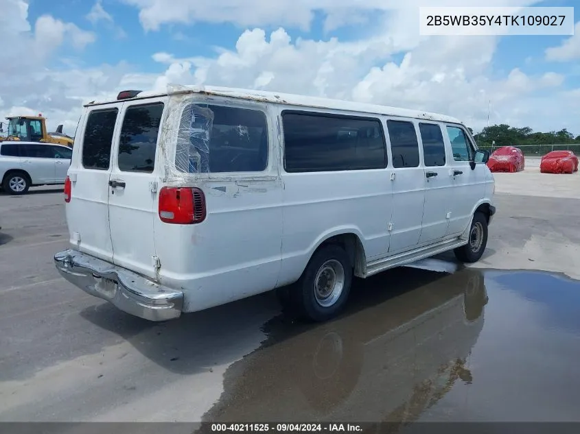 1996 Dodge Ram Wagon B3500 VIN: 2B5WB35Y4TK109027 Lot: 40211525