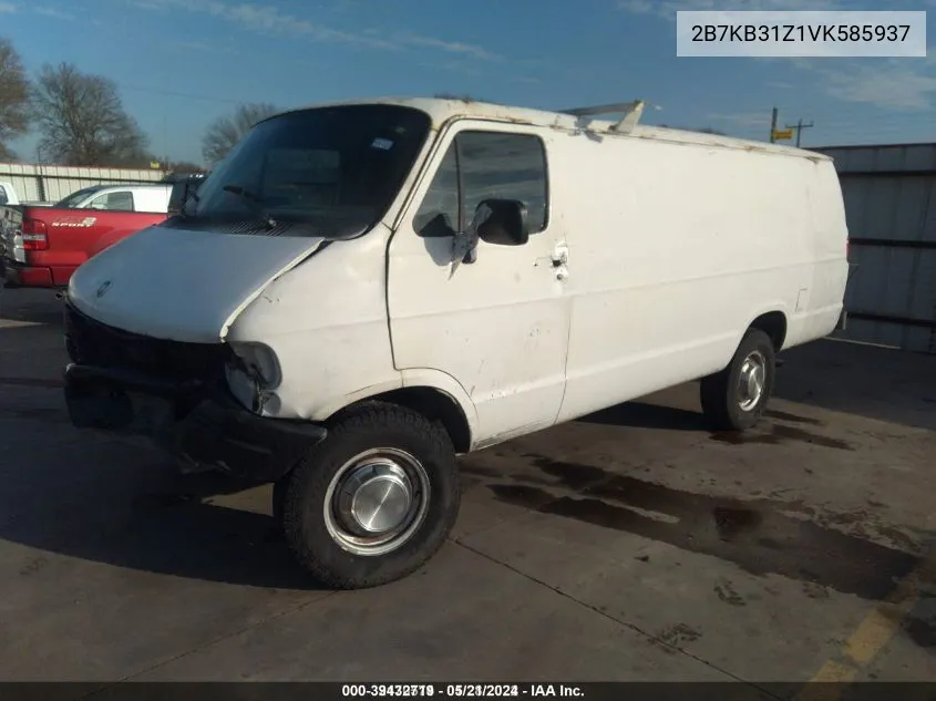 1997 Dodge Ram Van VIN: 2B7KB31Z1VK585937 Lot: 39432719