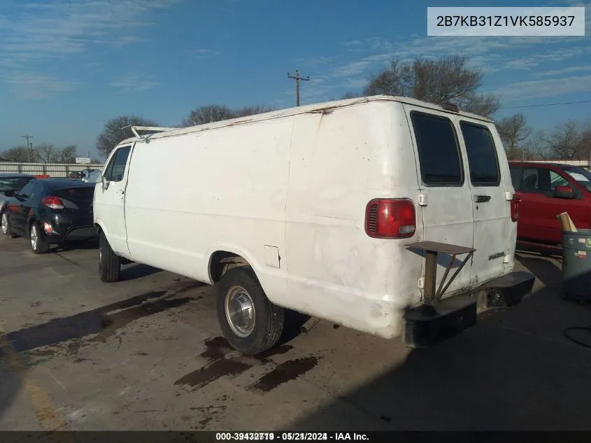 1997 Dodge Ram Van VIN: 2B7KB31Z1VK585937 Lot: 39432719