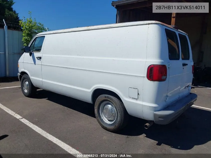 2B7HB11X3VK514011 1997 Dodge Ram Van 1500 Commercial