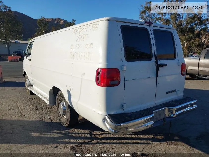 1997 Dodge Ram Van 3500 Ambulance Conversion/Commercial VIN: 2B7KB31Z6VK514376 Lot: 40807676