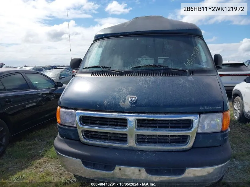 1998 Dodge Ram Van B1500 VIN: 2B6HB11Y2WK121972 Lot: 40475291