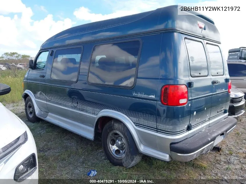 1998 Dodge Ram Van B1500 VIN: 2B6HB11Y2WK121972 Lot: 40475291