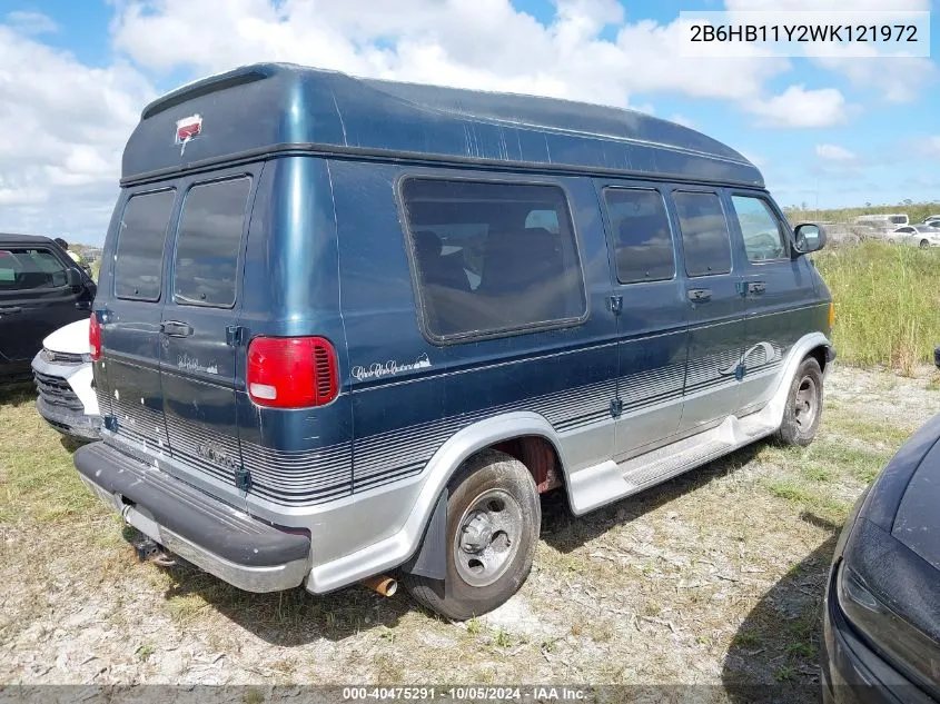 1998 Dodge Ram Van B1500 VIN: 2B6HB11Y2WK121972 Lot: 40475291