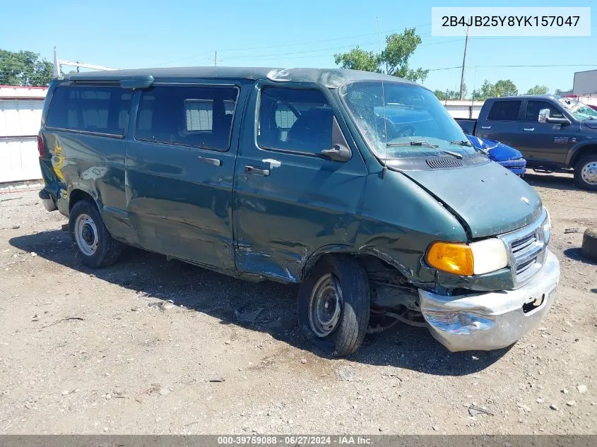 2000 Dodge Ram Wagon 2500 VIN: 2B4JB25Y8YK157047 Lot: 39759088