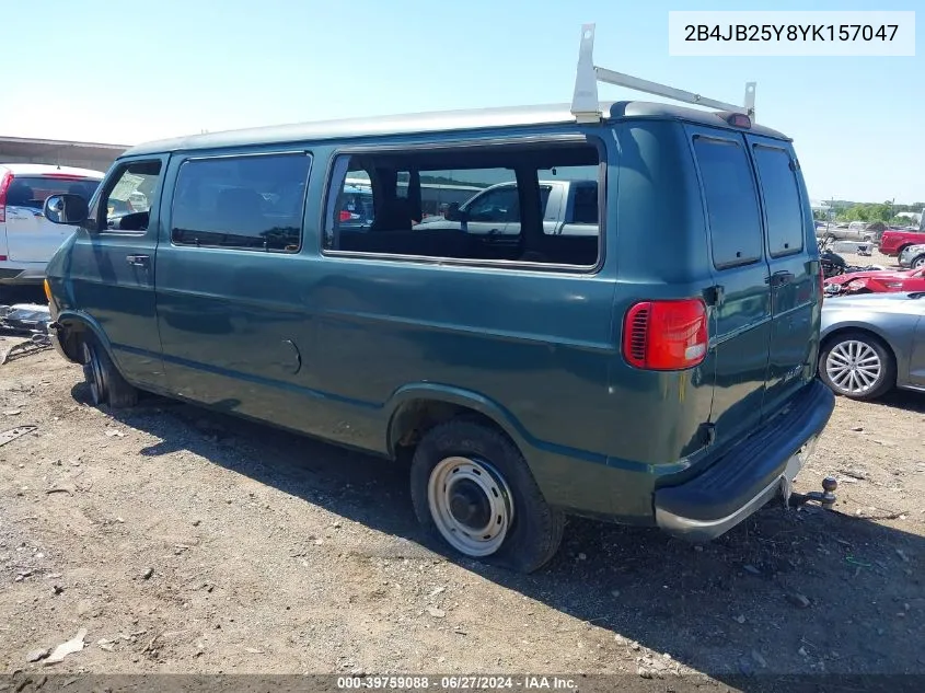 2000 Dodge Ram Wagon 2500 VIN: 2B4JB25Y8YK157047 Lot: 39759088