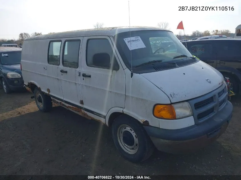 2000 Dodge Ram Van 2500 Conversion VIN: 2B7JB21Z0YK110516 Lot: 40706822