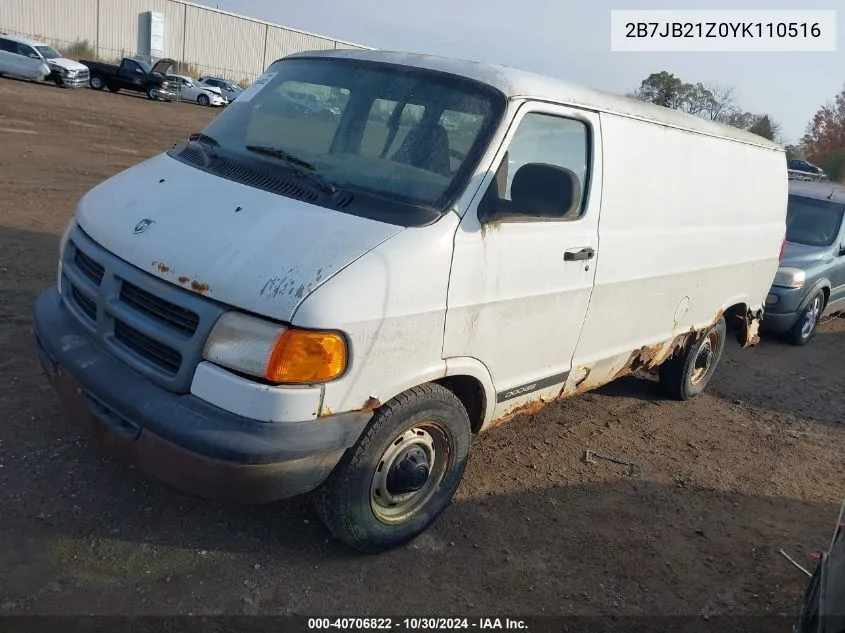 2000 Dodge Ram Van 2500 Conversion VIN: 2B7JB21Z0YK110516 Lot: 40706822