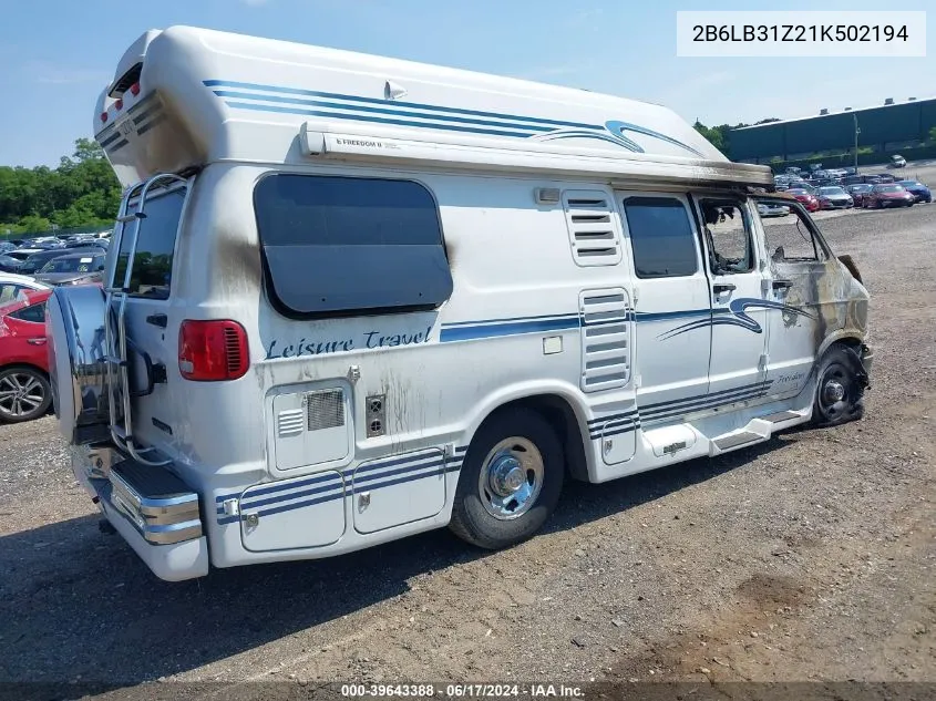 2B6LB31Z21K502194 2001 Dodge Ram Van